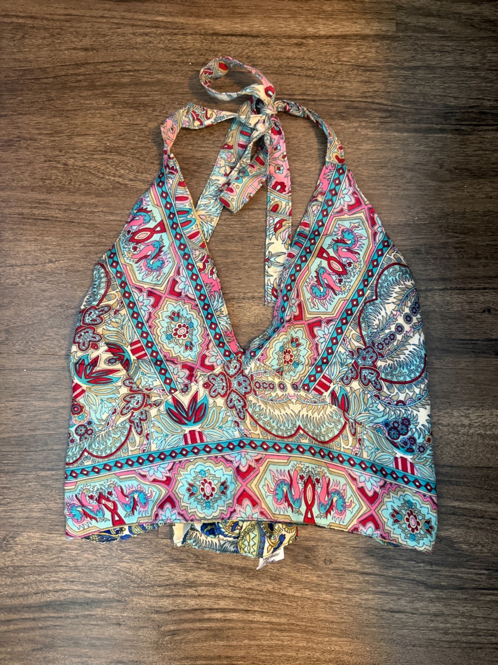 🩵 Reversible Paisley Floral Tie Back Halter Top